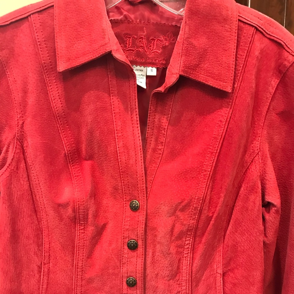 Lal Suede/Leather Red/Rust Jacket - image 5